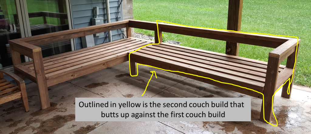 Diy l shaped on sale outdoor couch