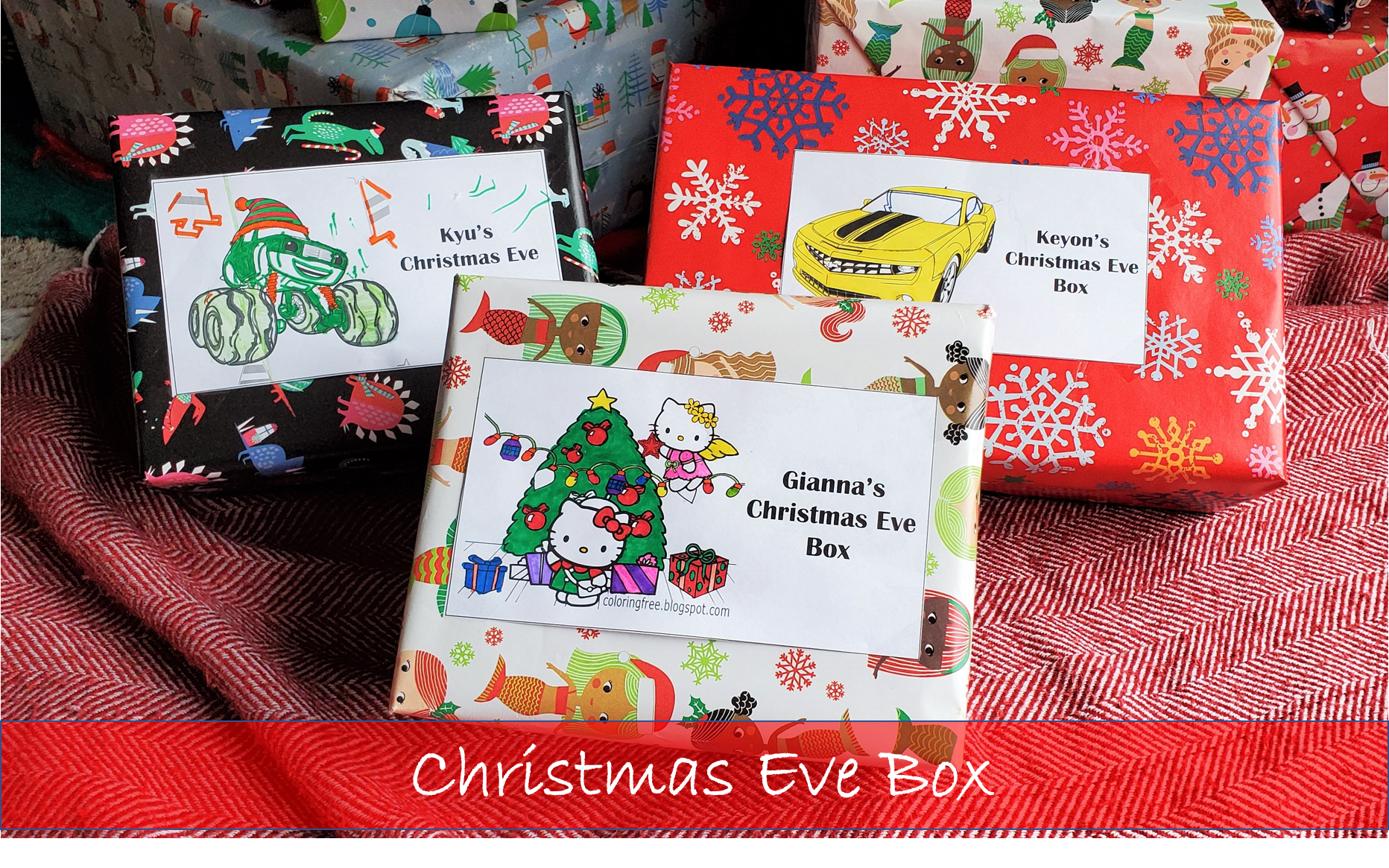 Christmas Eve box goodies! Hot Chocolate,Santa Key,Believe bell Reindeer food! 