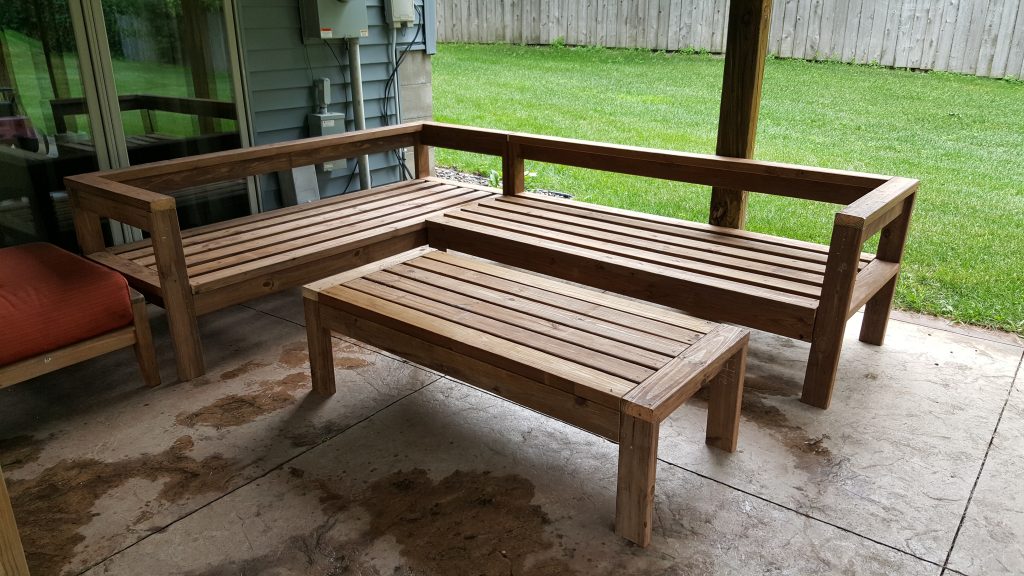 L Shaped Outdoor Wood Bench, Diy Outdoor L Shaped Sofa
